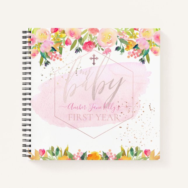 CARNET PIXDEZINES COULEUR D'EAU PRINTEMPS BOUQUET BÉBÉ 1E (Devant)