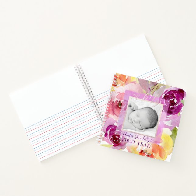 CARNET PIXDEZINES COULEUR D'EAU ROSES BÉBÉ 1ÈRE ANNÉE (Intérieur)
