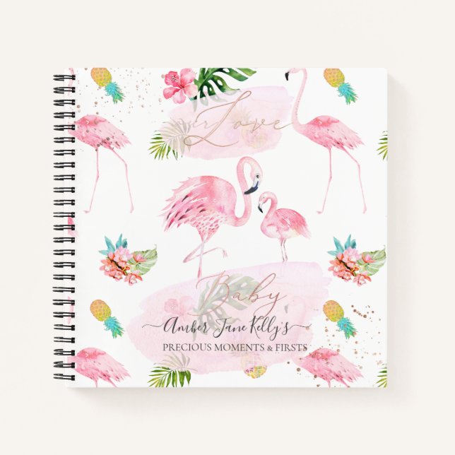 CARNET PIXDEZINES FLAMANTS ROSES PREMIERS BÉBÉ (Devant)