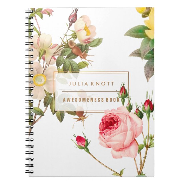 Carnet PixDezines Roses Anciens/Redoute (Devant)