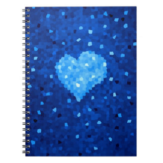 Carnet Pixel Art Blue Heart Retro Gamer Love
