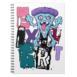 Carnet Pixel art et monstre bleu