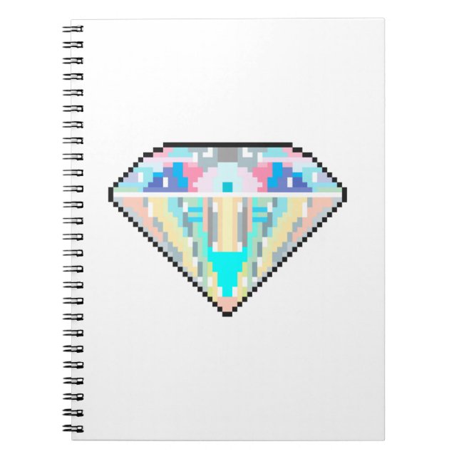 Carnet Pixel art gem diamant (Devant)