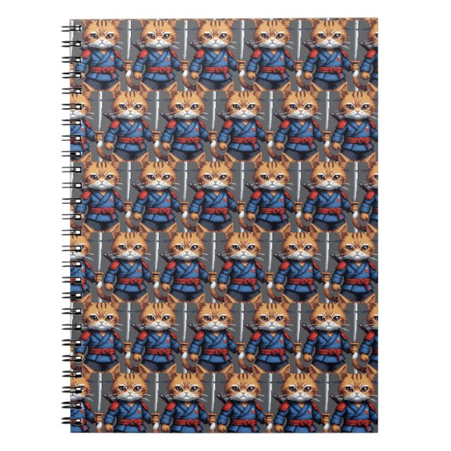 Carnet Pixel de chats Samurai (Devant)