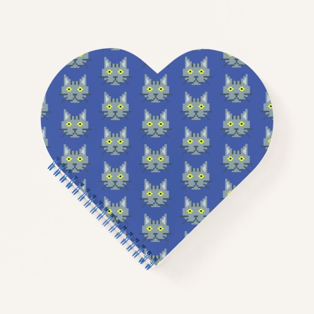 Carnet Pixel Motif de chat (Devant)