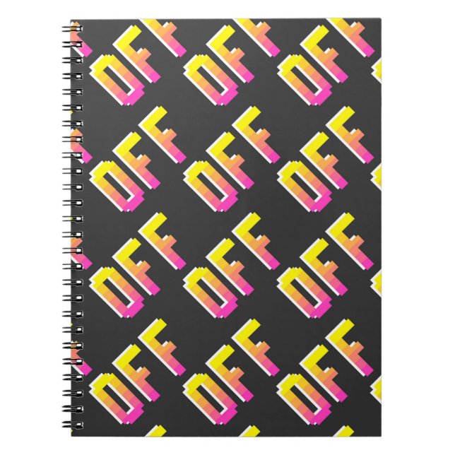 Carnet Pixel off signes : motif vintage. (Devant)