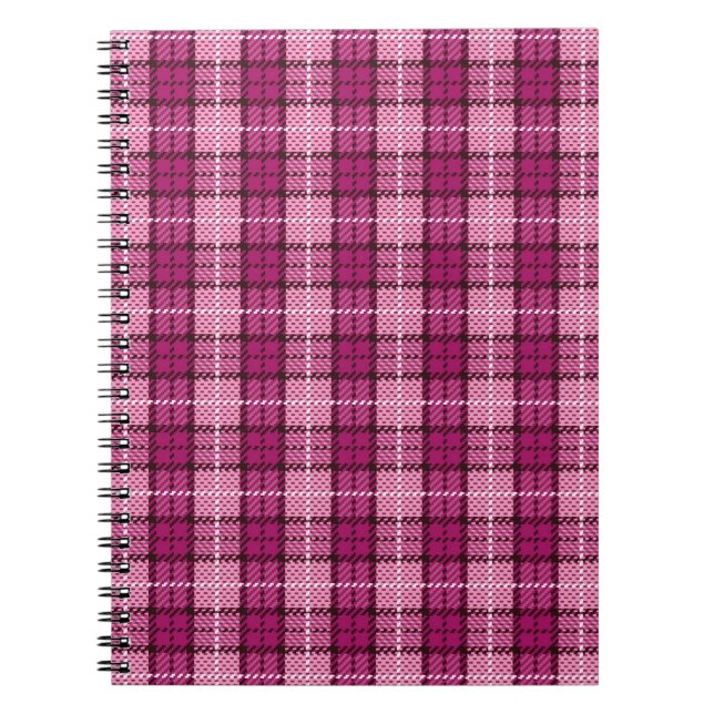 Carnet Pixel Plaid_Magenta-Black (Devant)