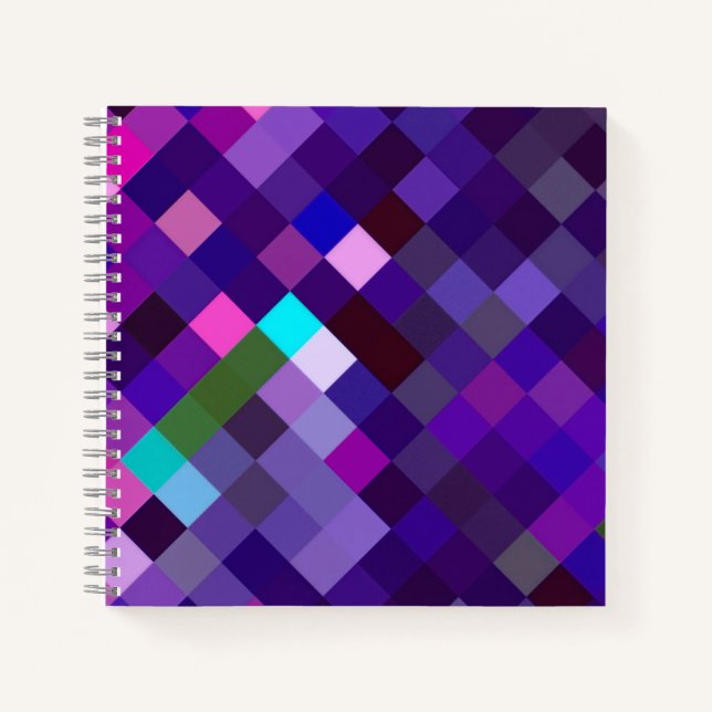 Carnet Pixelated Pattern - Purple (Devant)