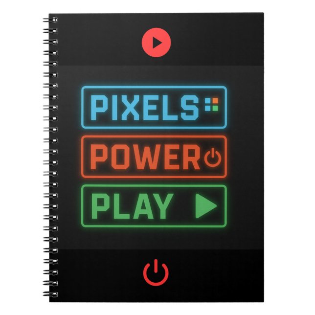 Carnet Pixels Power Play Ordinateur portable pour joueurs (Devant)