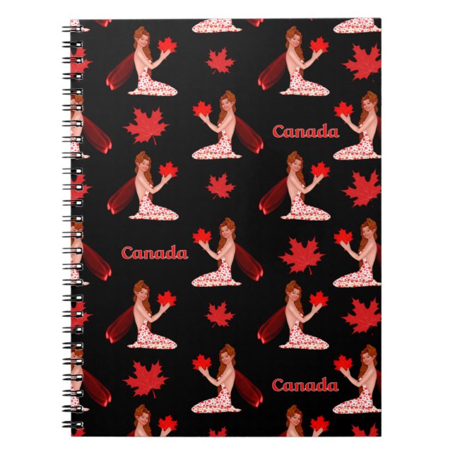 Carnet Pixie canadienne avec feuille d'érable (Devant)
