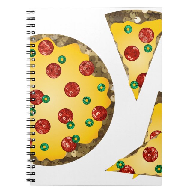 Carnet pizza à paillettes (Devant)