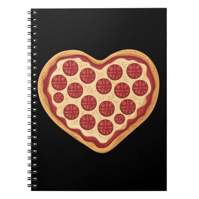 Carnet Pizza Coeur en forme de mignonne Saint Valentin (Devant)