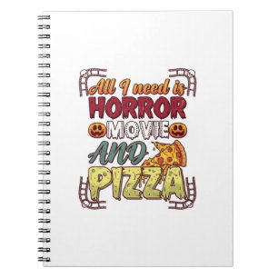Carnet Pizza Film d'Horreur Halloween Citrouille Crâne Tr