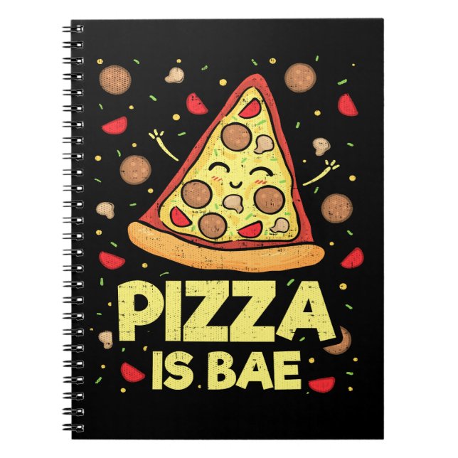 Carnet Pizza Is Bae - Cute Kawaii Drôle Drôle Cartographi (Devant)