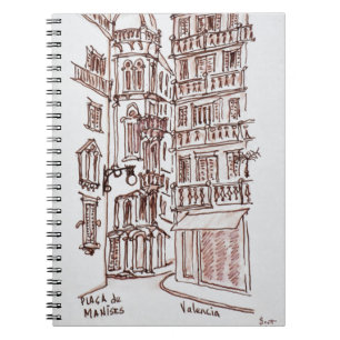 Carnet Place de Manises dans la vieille ville   Valence, 