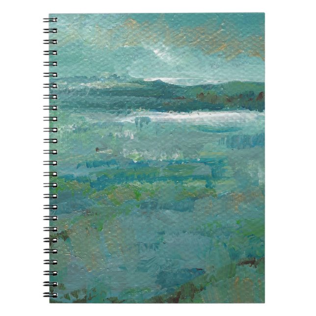 Carnet Plage Abstraite Turquoise Gold Art (Devant)