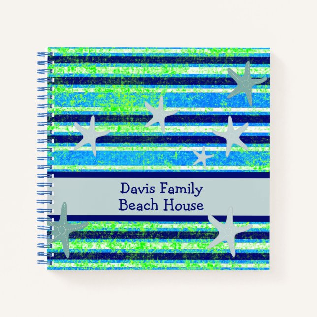 Carnet Plage Batik Stripes et Starfish (Devant)