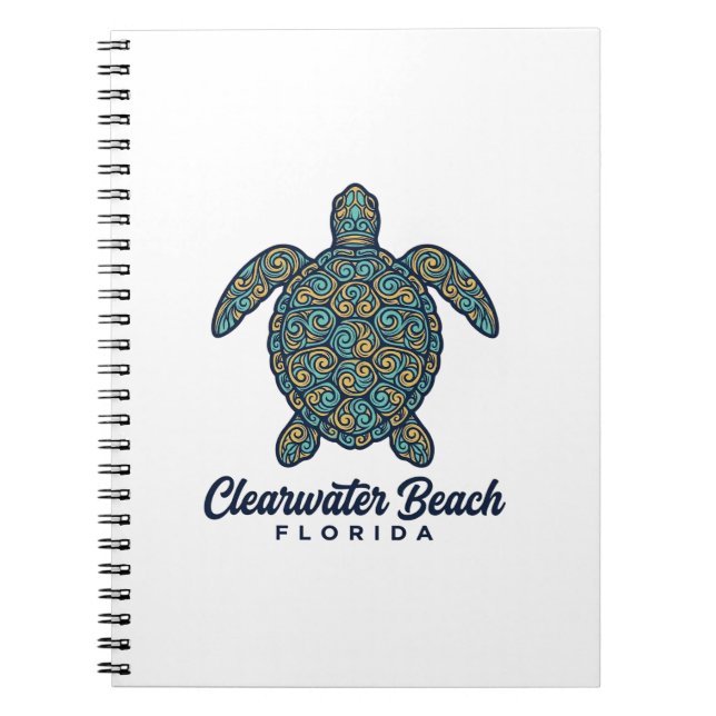 Carnet Plage de Clearwater Floride Tortue de mer Vector D (Devant)