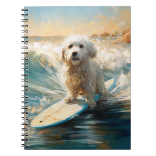 Carnet Plage de Coton De Tulear Peinture de surf