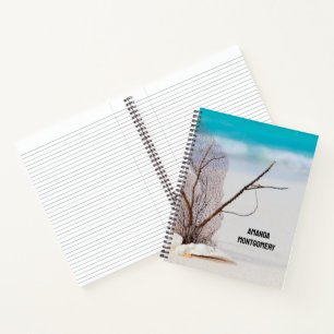 Carnet Plage de sable avec coquillages blancs