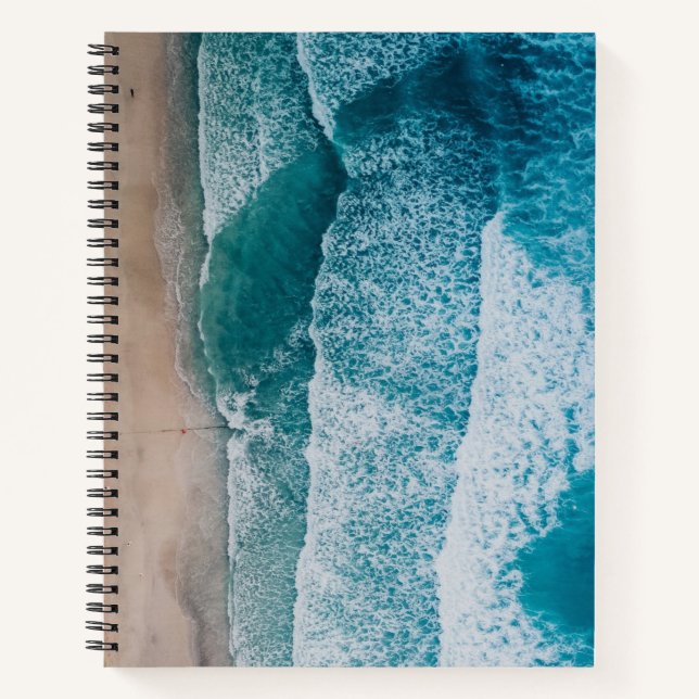Carnet Plage de sable des vagues de l'océan bleu (Devant)