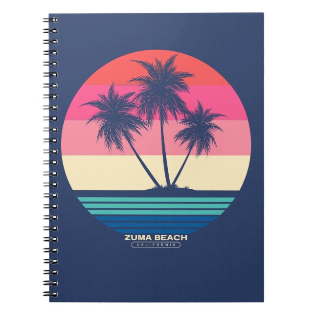 Carnet Plage de Zuma Beach Retro Sunset (Devant)