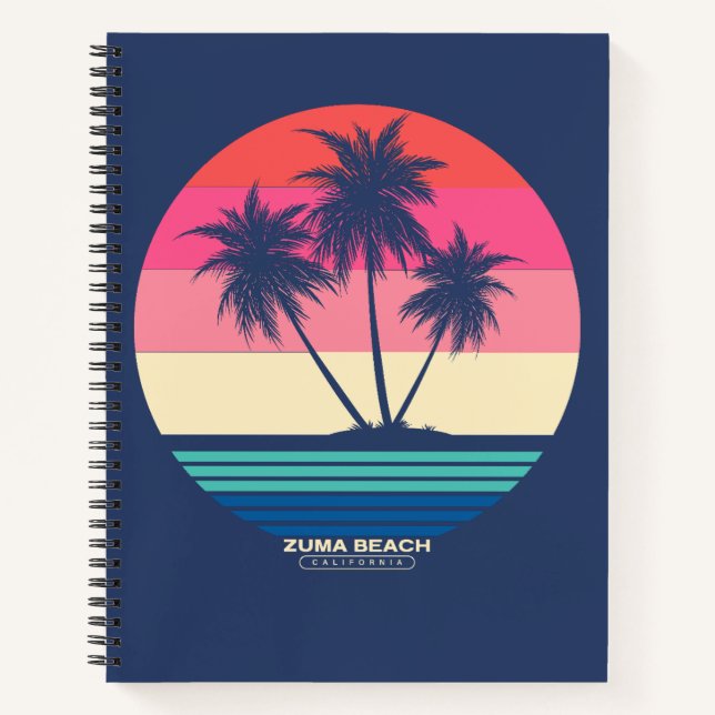 Carnet Plage de Zuma Beach Retro Sunset (Devant)