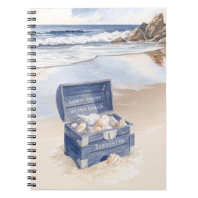 Carnet Plage des coquilles de poitrine bleue (Devant)