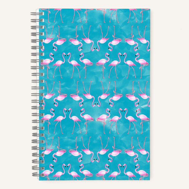 Carnet Plage d'été de Flamants roses roses (Recto)