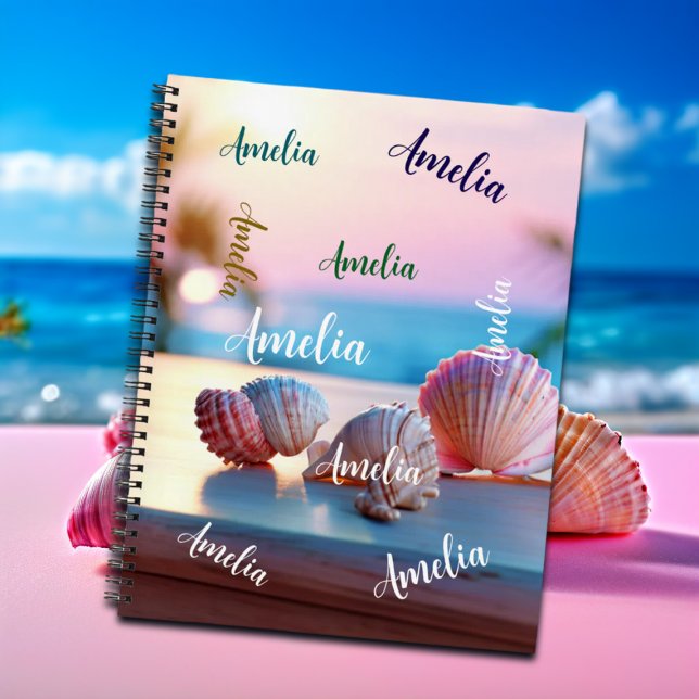 Carnet Plage d'été personnalisée Élégant (Créateur téléchargé)