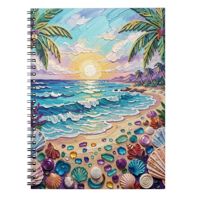 Carnet Plage d'Impasto et Verre de Mer Coucher de Soleil  (Devant)