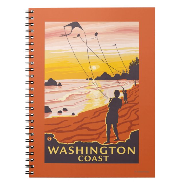 Carnet Plage et cerfs-volants - Côte Washington (Devant)