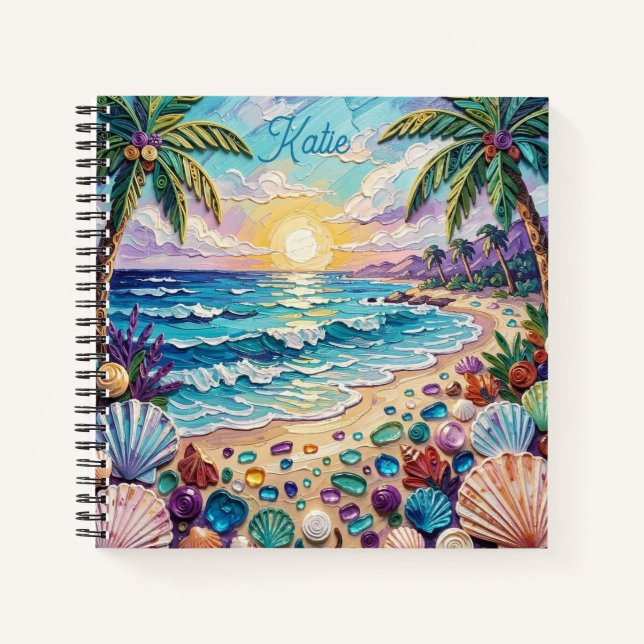 Carnet Plage Impasto et Verre de Mer Coucher et Lever de  (Devant)
