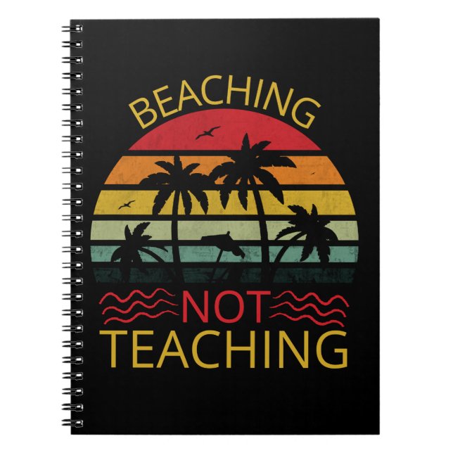 Carnet Plage Pas Enseignant-Enseignant-Plage-Amusant (Devant)