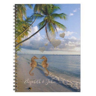 Carnet Plage tropicale, Hippocampe amoureux - Personnalis