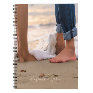 Carnet Plage tropicale, pieds, vagues - Personnalisé