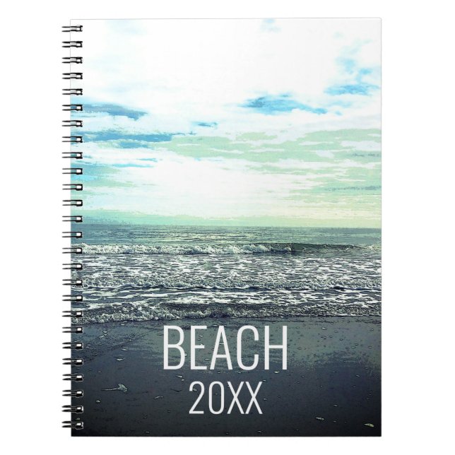 Carnet Plage Typographie artistique Ocean Sea Waves 2021 (Devant)