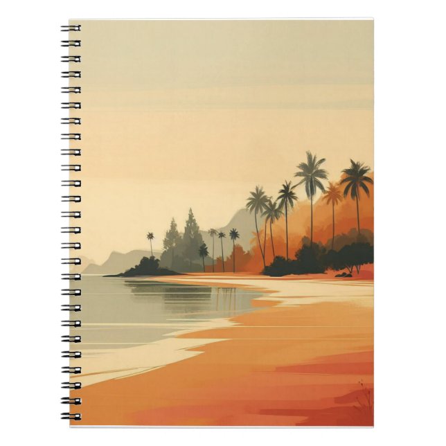 Carnet Plage vintage/rétro/tropicale (Devant)