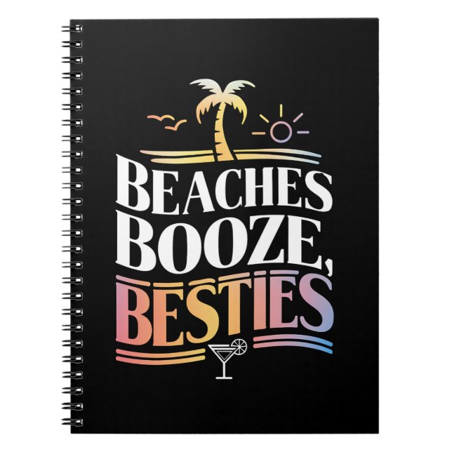 Carnet Plages Booze & Besties Coconut Tree été (Devant)