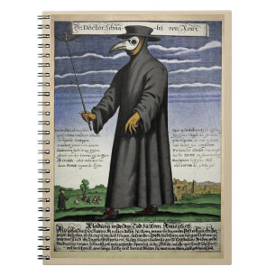 Carnet Plague Doctor - Color Copper Engraving 1656 -