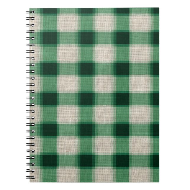 Carnet Plaid à la crème verte (Devant)
