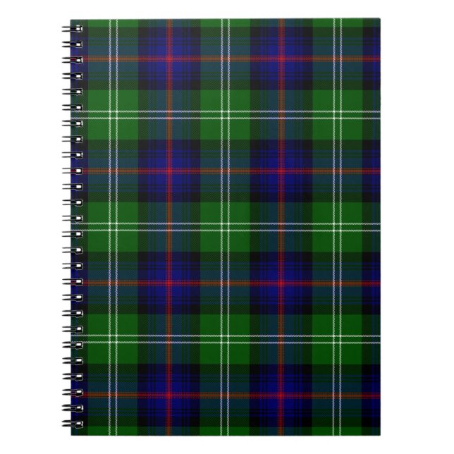 Carnet plaid bleu vert de tartan du sud (Devant)