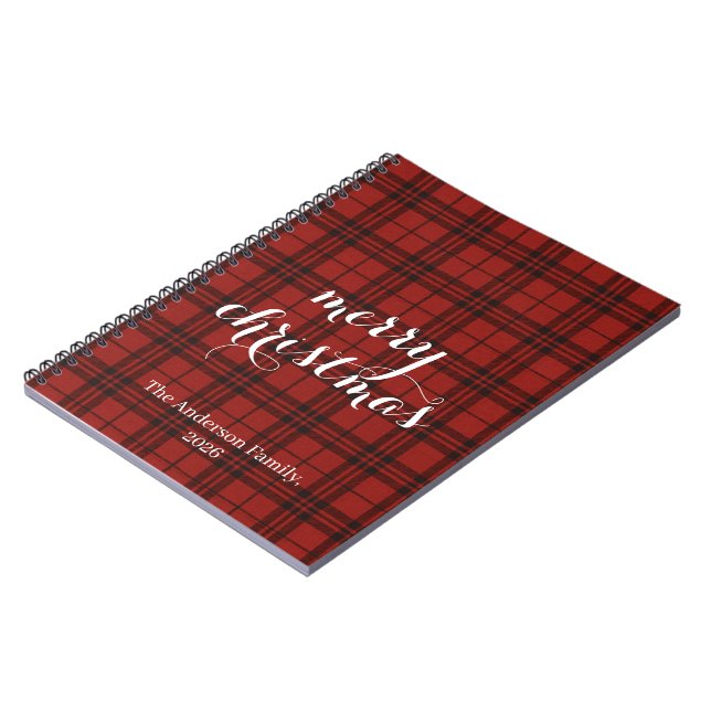 Carnet Plaid Classique Joyeux Noël Festif -  (Côté gauche)