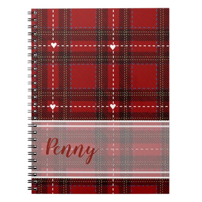 Carnet Plaid Cœur Rouge (Devant)
