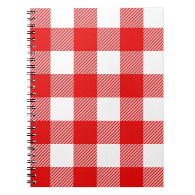 Carnet Plaid de buffle blanc et rouge (Devant)