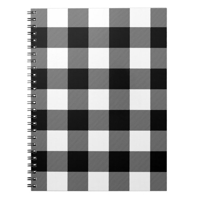 Carnet Plaid de buffle noir et blanc (Devant)