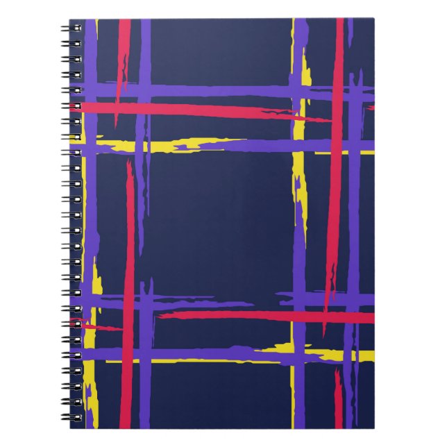 Carnet Plaid. Grunge Stripes Simples. Texture Abstraite w (Devant)