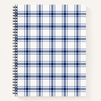 Carnet Plaid Nautical Bleu et Blanc