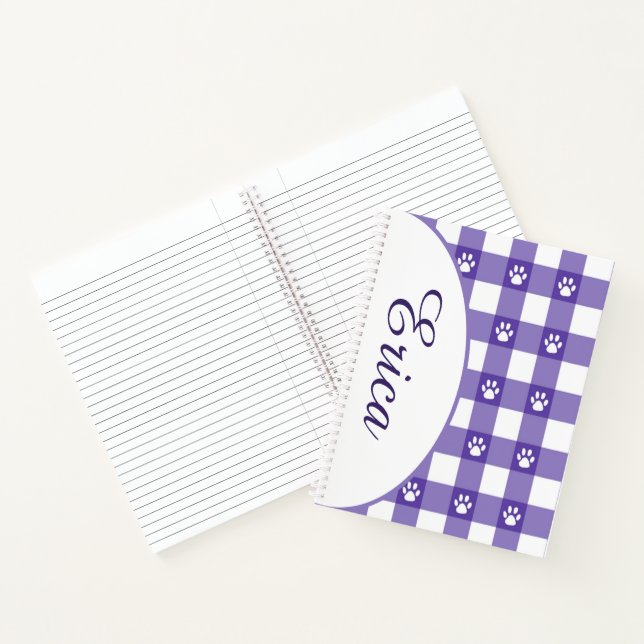 Carnet Plaid personnalisé et pattes (Intérieur)