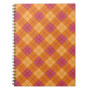 Carnet Plaid polarisé dans l'orange et le rose